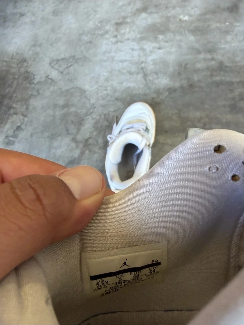 2016 Nike Air Jordan 4 Pure Money White Size 5.5